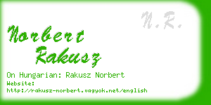 norbert rakusz business card